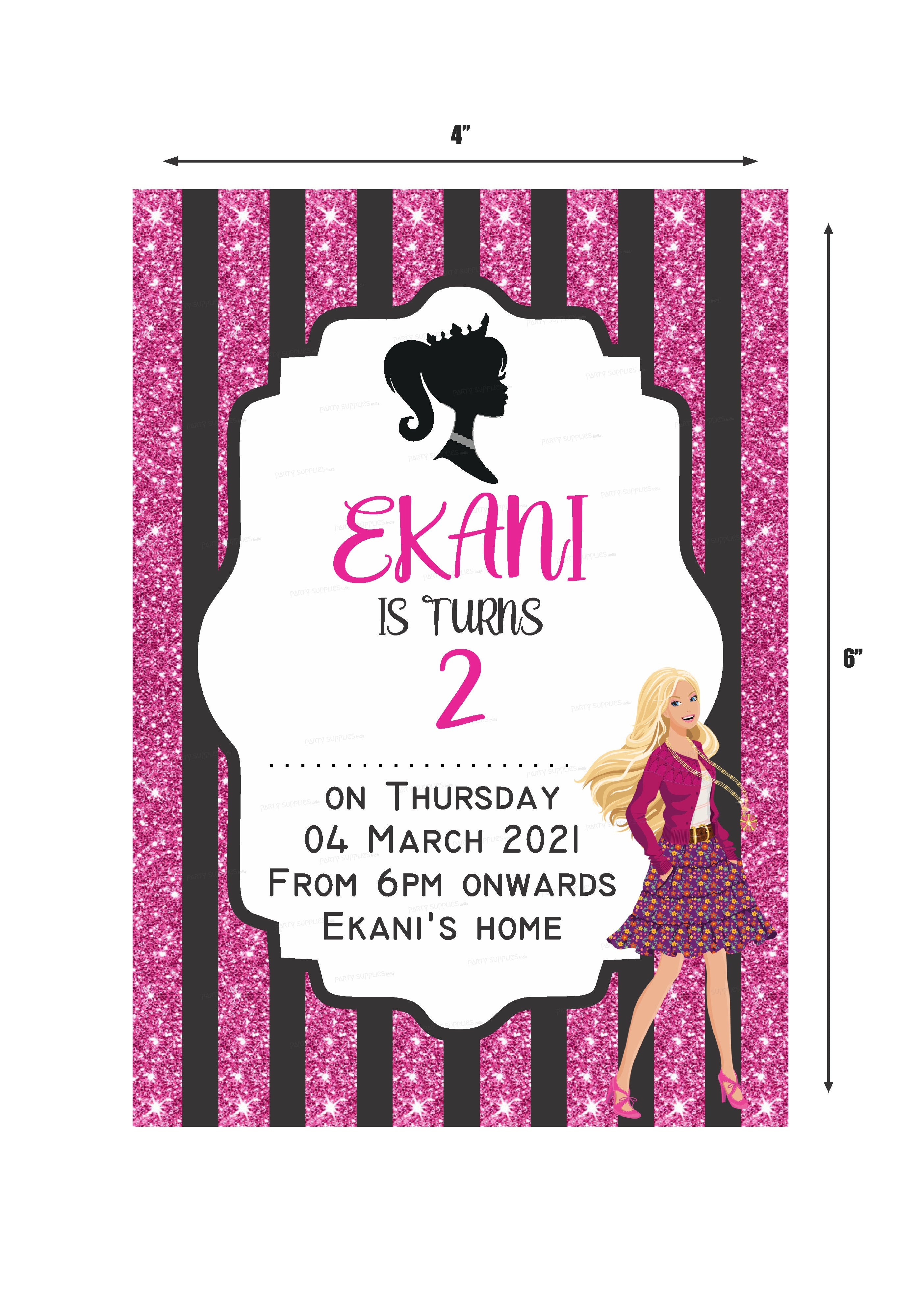 Barbie Theme Invite
