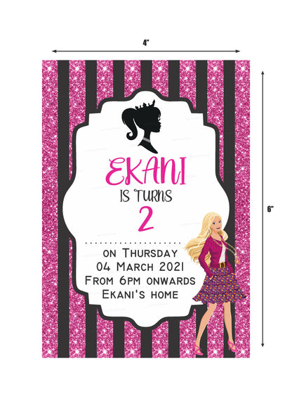 Barbie Theme Invite
