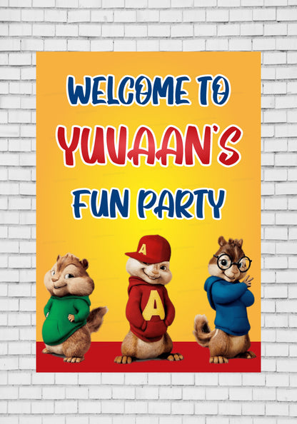 Alvin and Chipmunks Theme Customized Welcome Board - image 3 of 3 | Party Supplies India