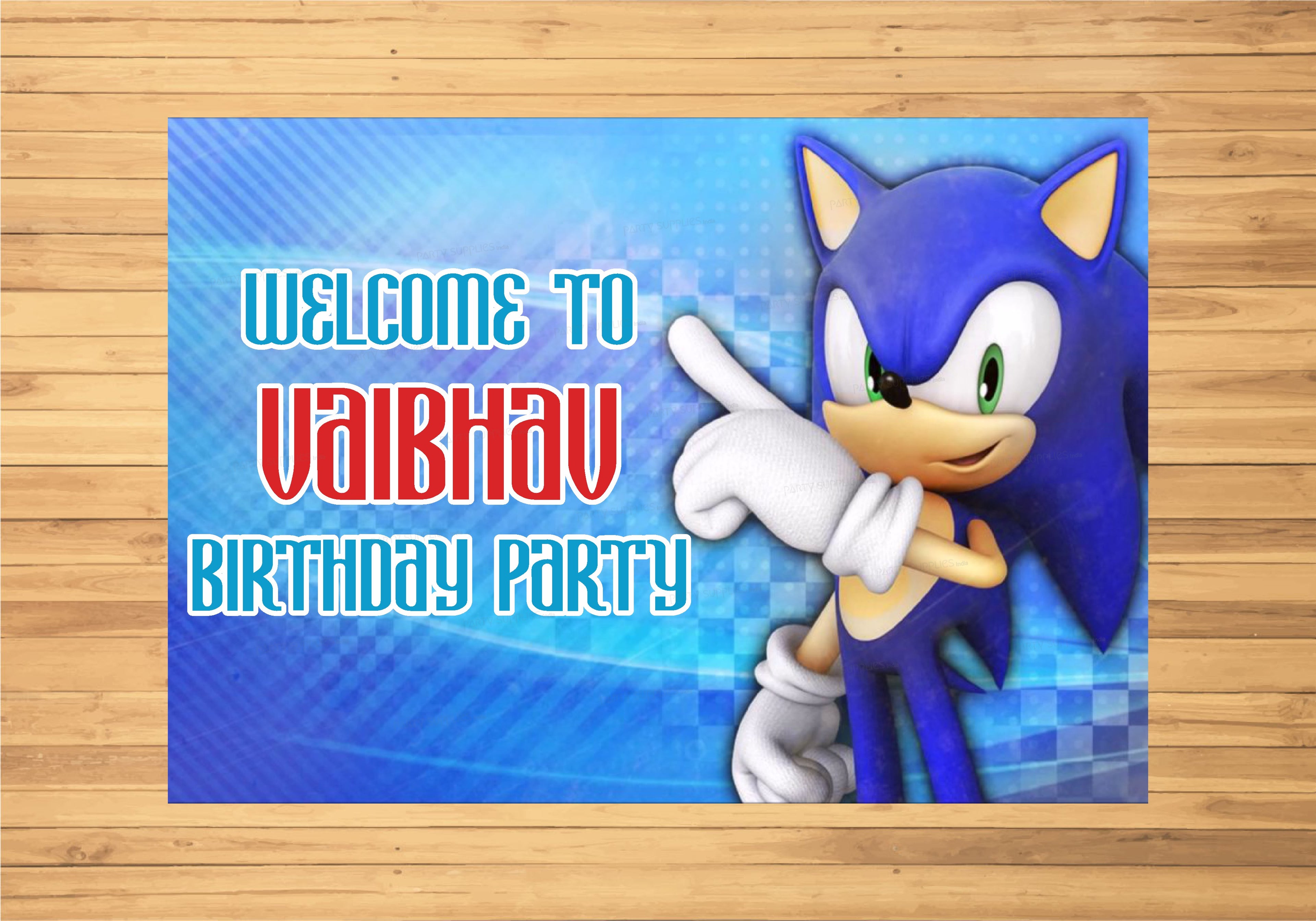 PSI Sonic the Hedgehog Theme Personalized Welcome Board