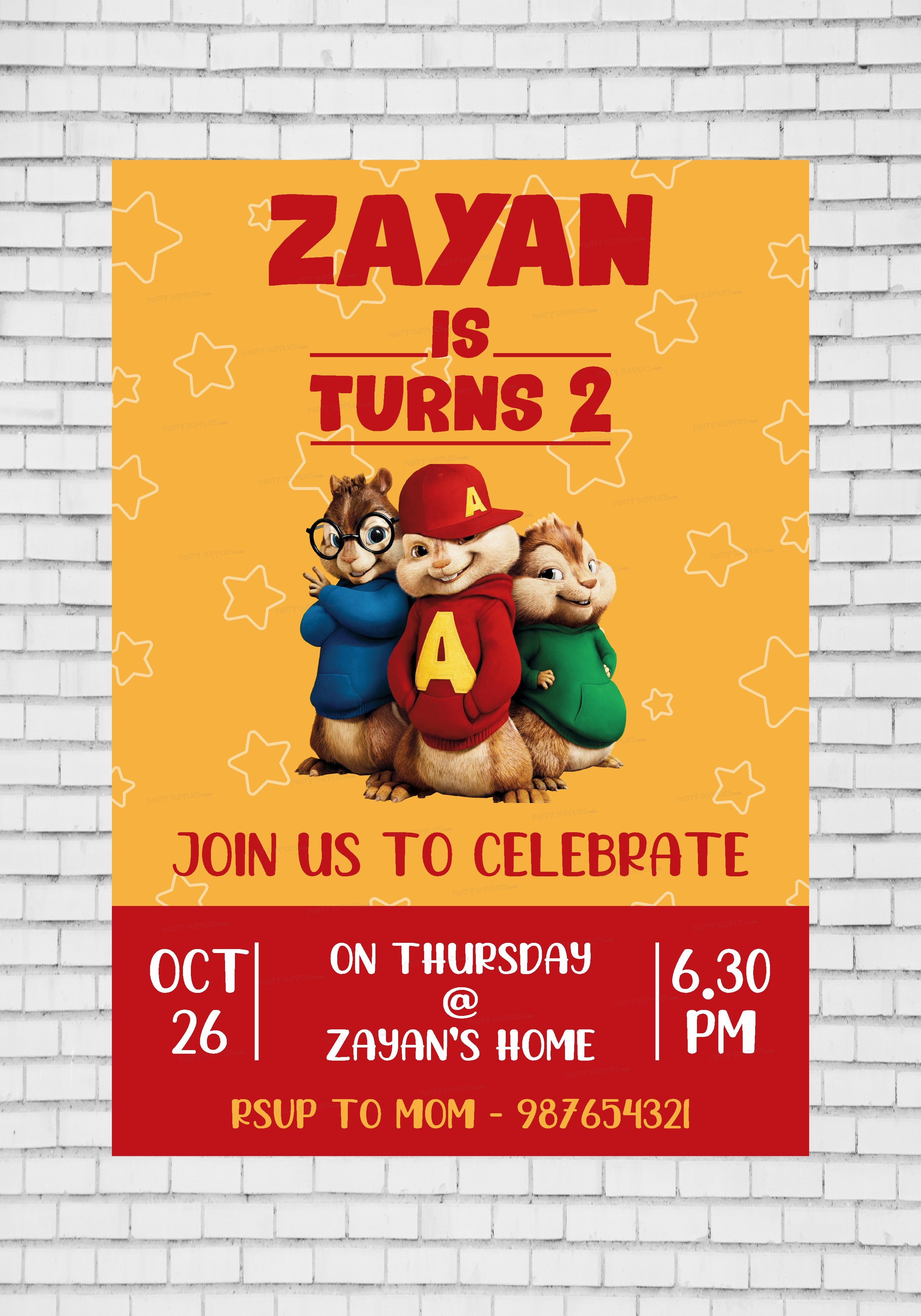 Alvin and Chipmunks Theme Invite