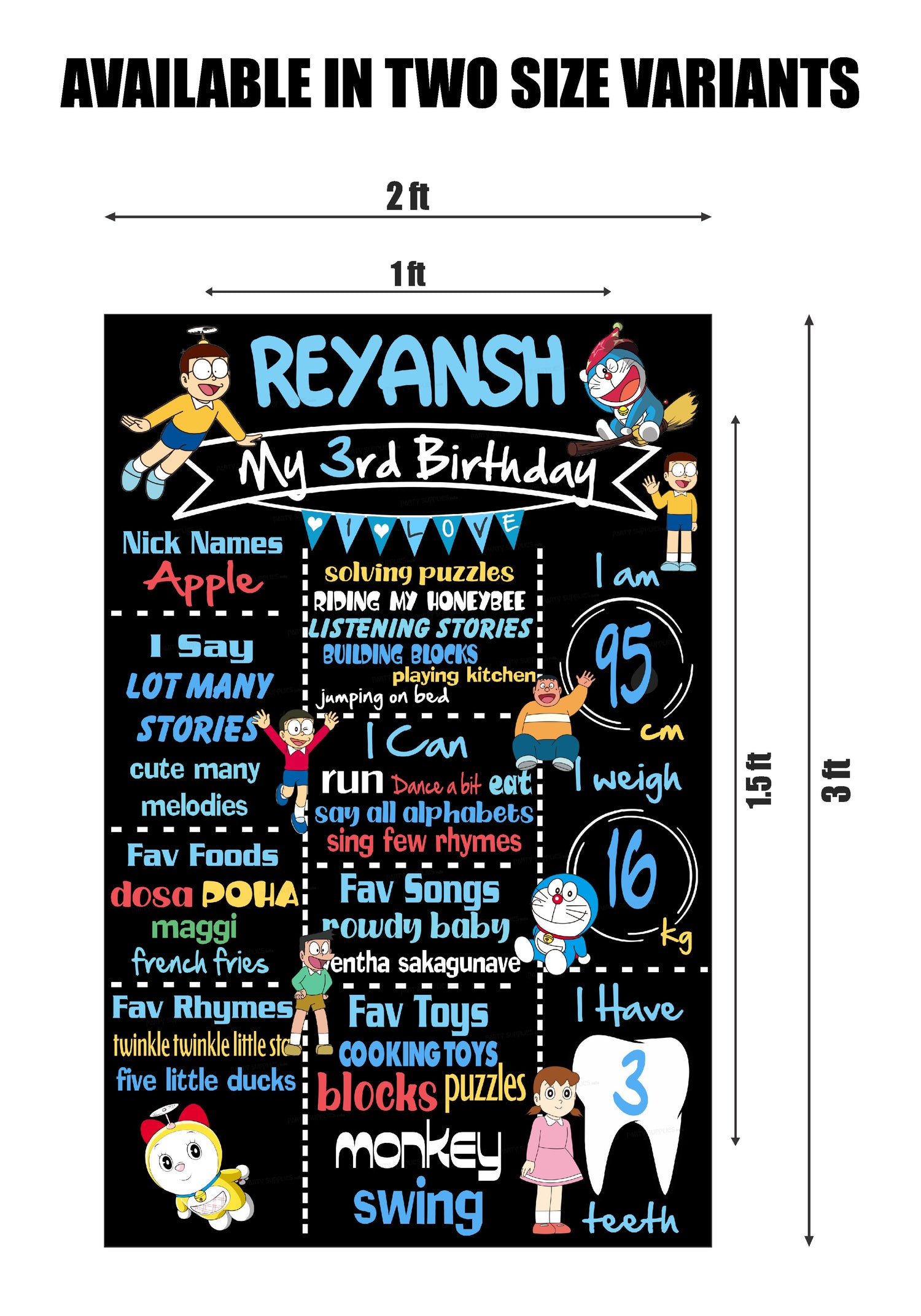 Doraemon Theme Chalk Board - image 3 of 3 | Party Supplies India