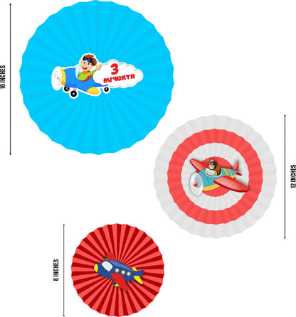 Aeroplane Theme Paper Fan