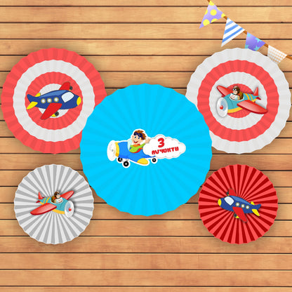 Aeroplane Theme Paper Fan