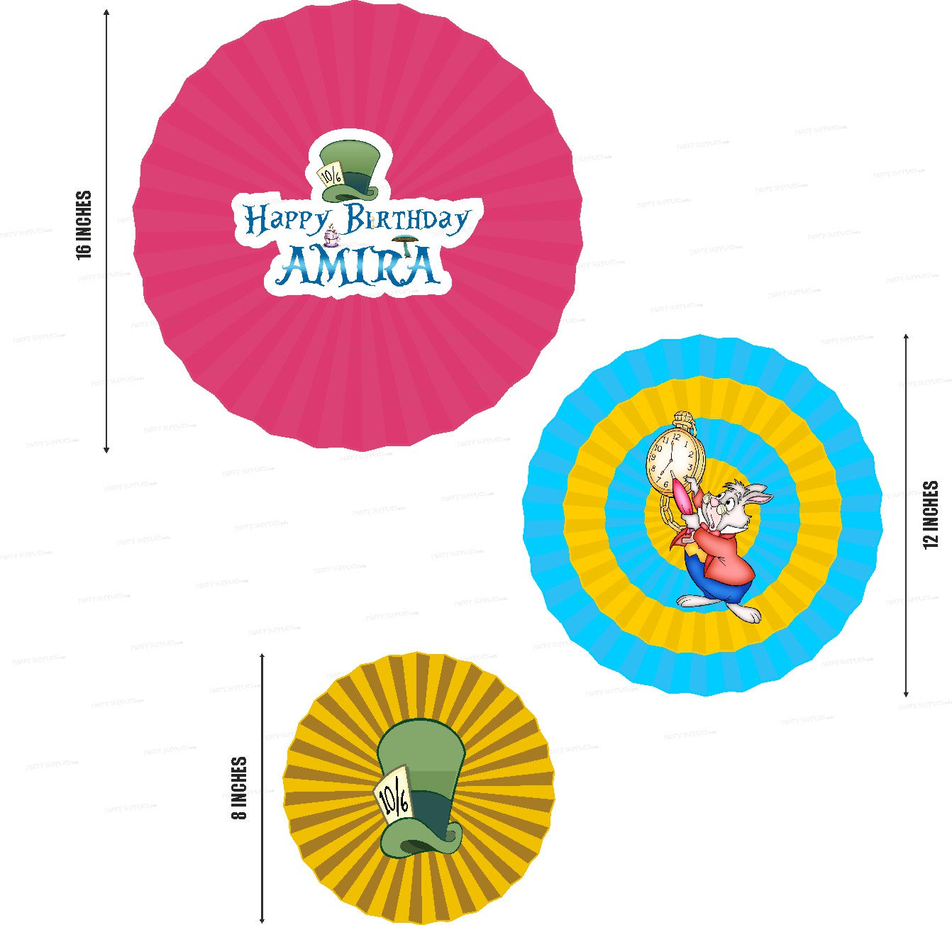 Alice In Wonderland  Theme Paper Fan