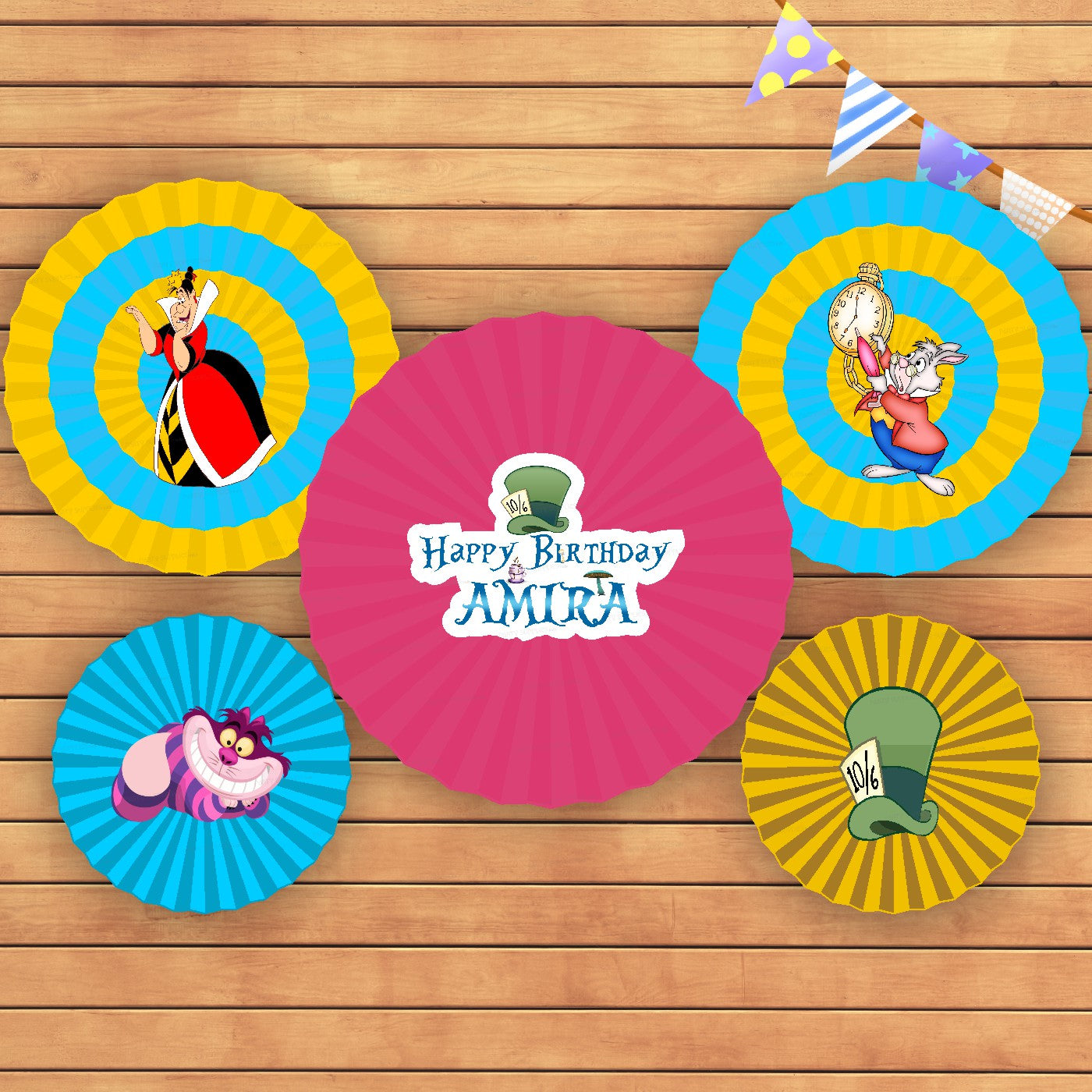 Alice In Wonderland  Theme Paper Fan
