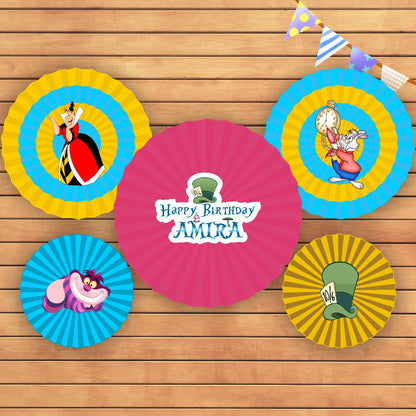 Alice In Wonderland  Theme Paper Fan