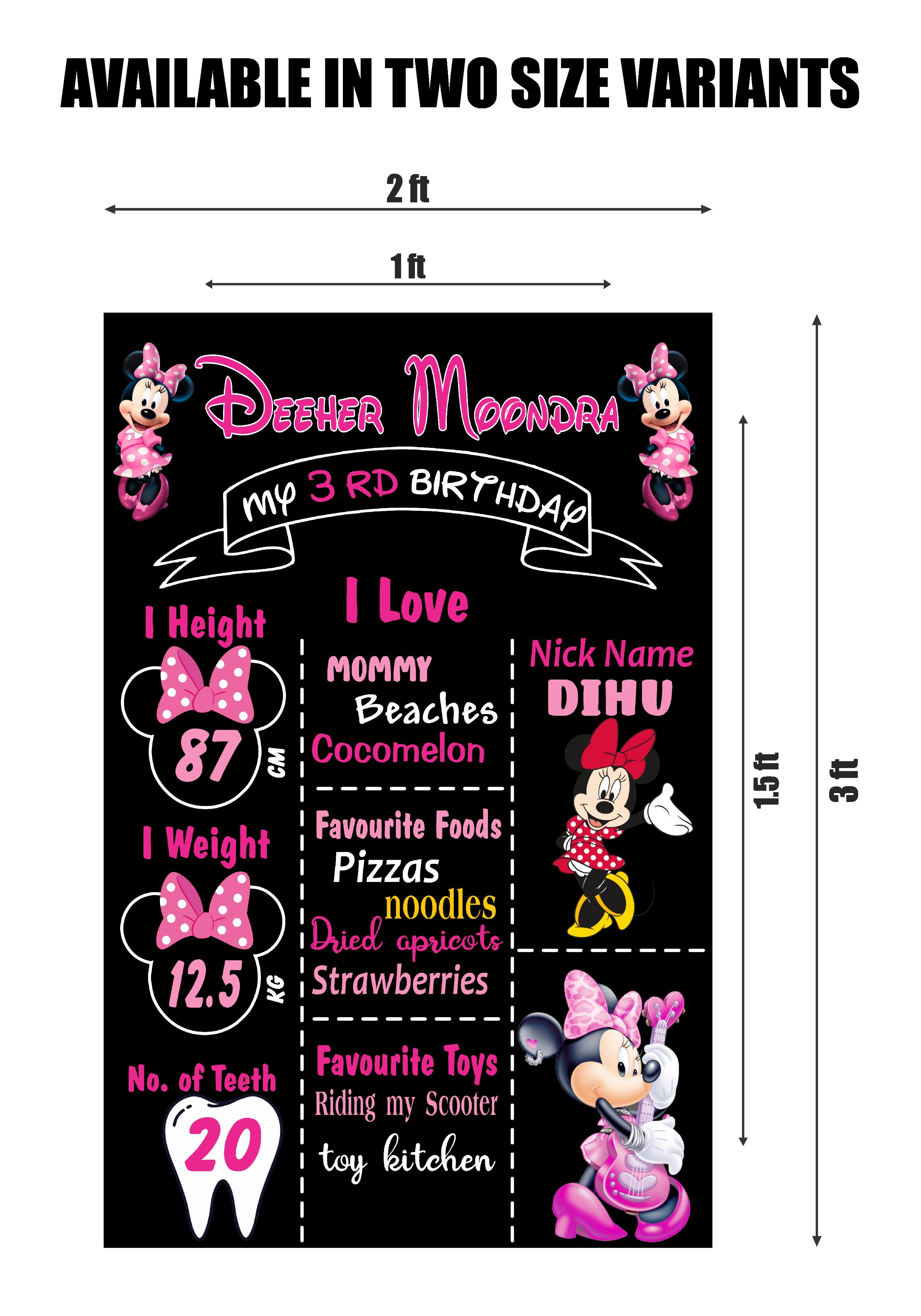 Minnie Mouse Theme Chalkboard