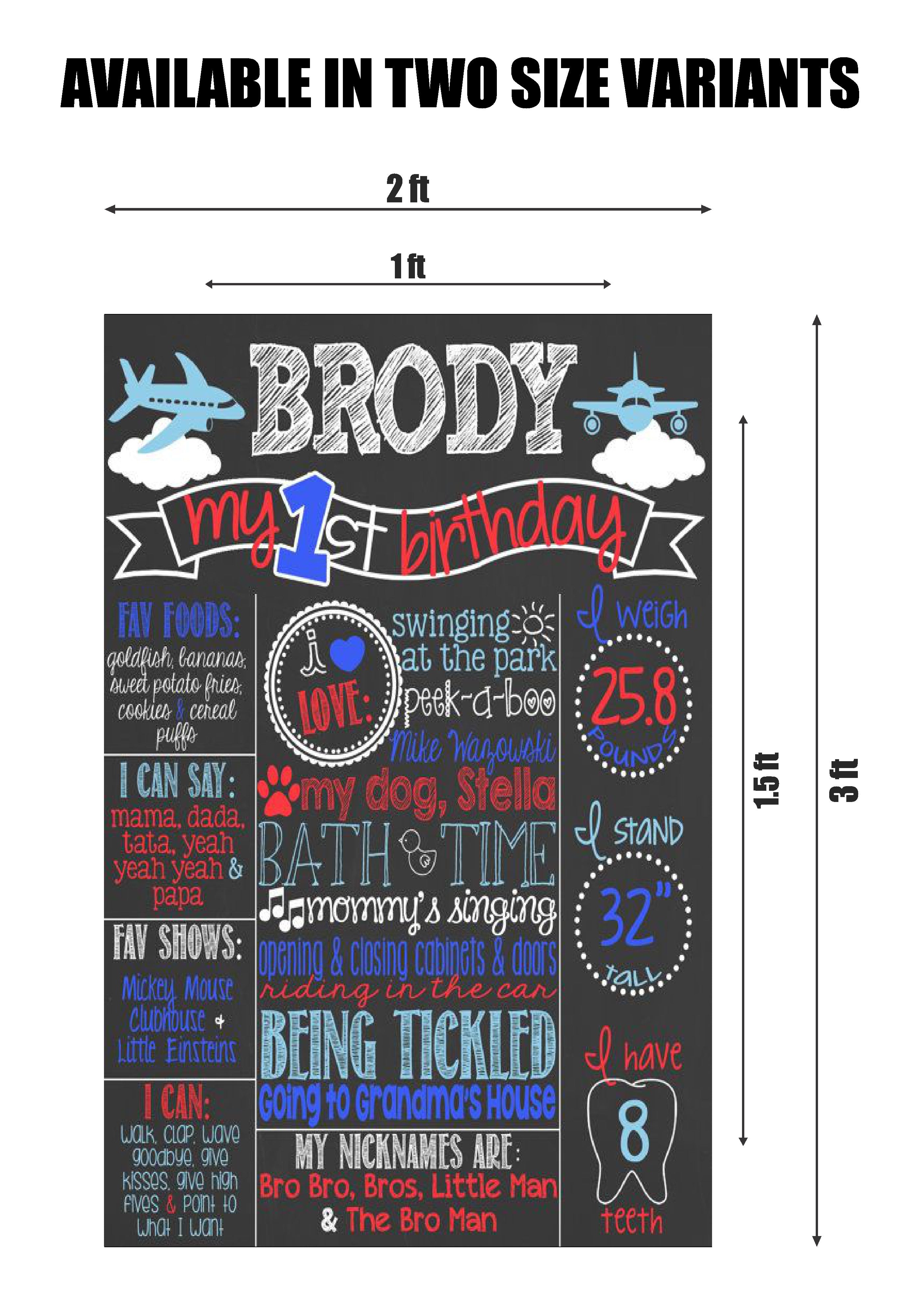 AEROPLANE THEME CHALK BOARD