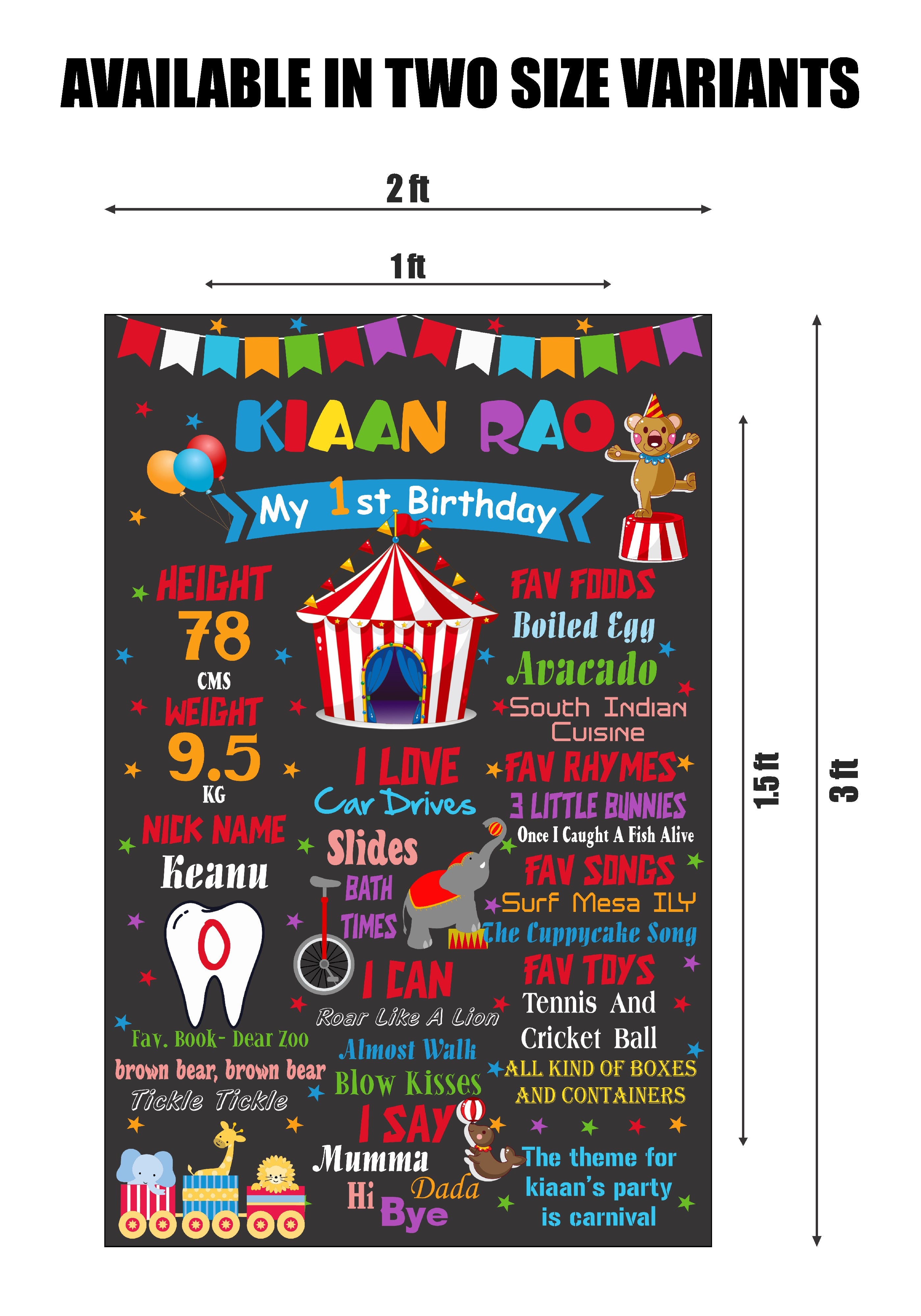 Circus Theme Personalized Chalkboard