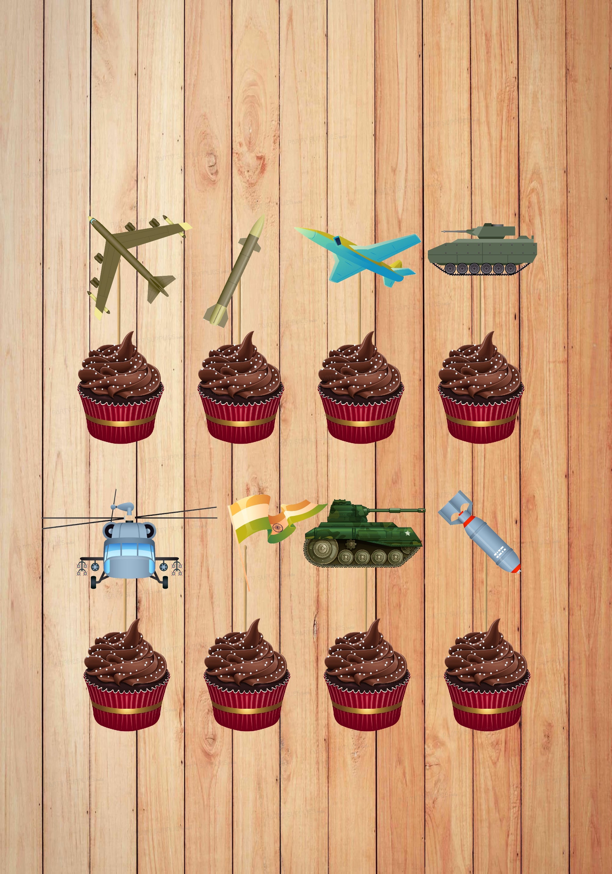 PSI  Military Theme Customized Cup Cake Topper