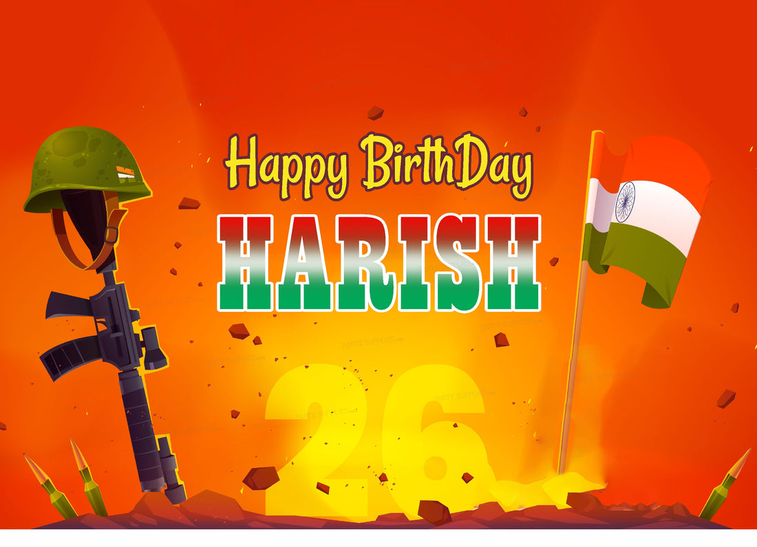 Military Theme Personalized Backdrop