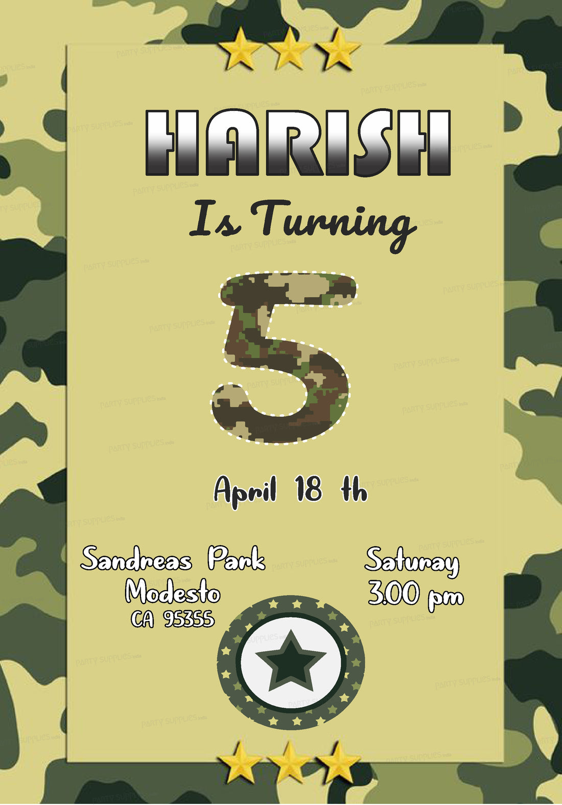 Military Theme Invite
