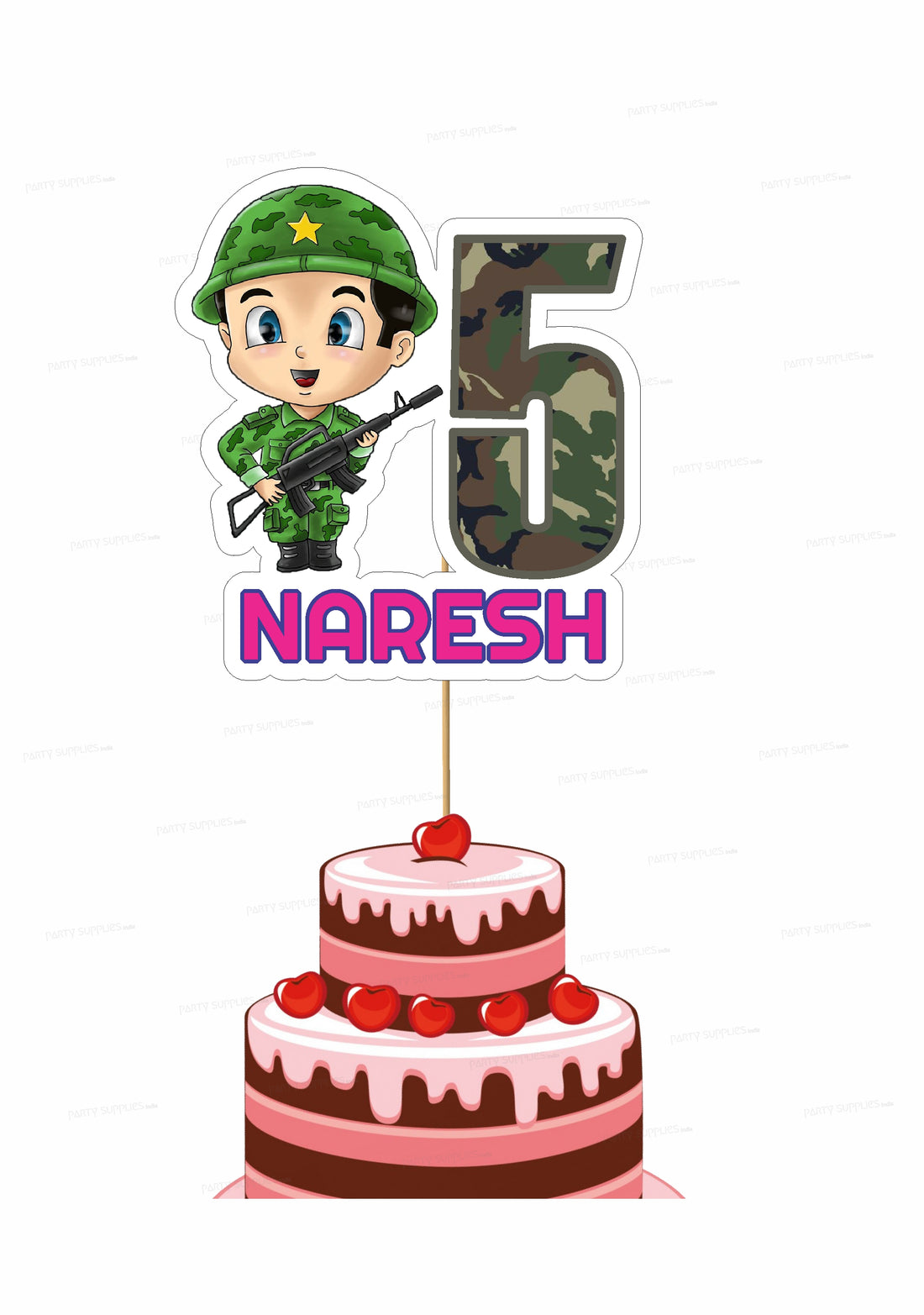 PSI Military Theme Cake Topper