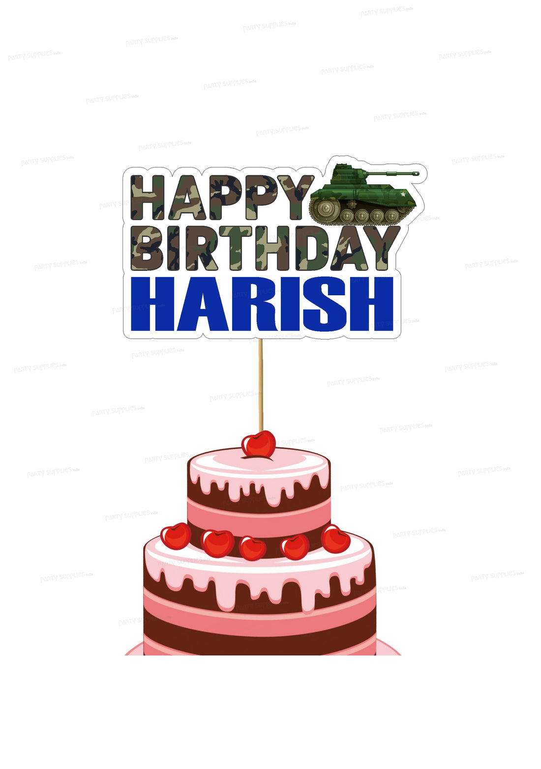 Military Theme Customized Cake Toppe