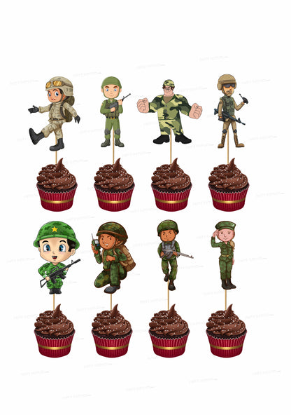 PSI  Military Theme Cup Cake Topper