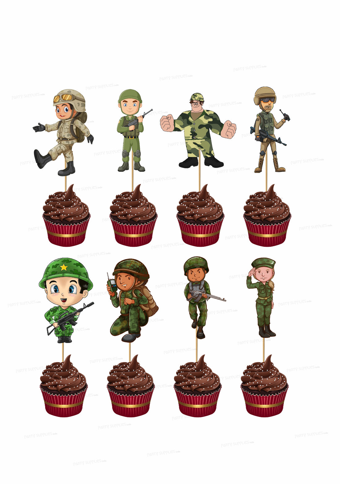 Military Theme Cup Cake Topper