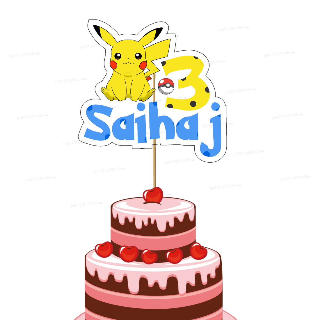Pokemon Personalized Theme Cake Topper