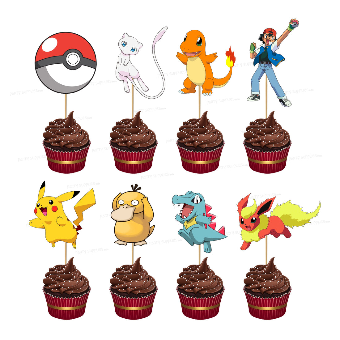 Pokemon Personalized Theme Cup Cake Topper