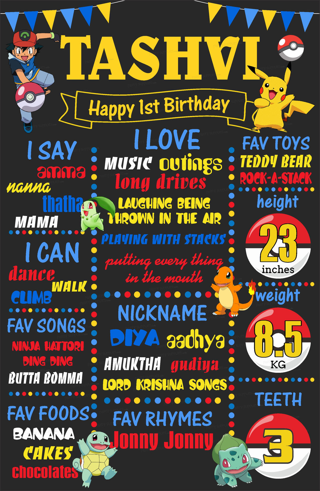 Pokemon Theme Chalk Board