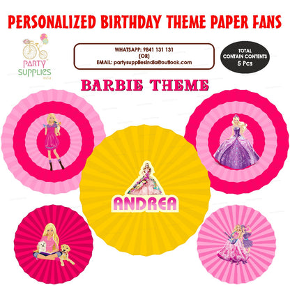 Barbie Theme Paper Fan