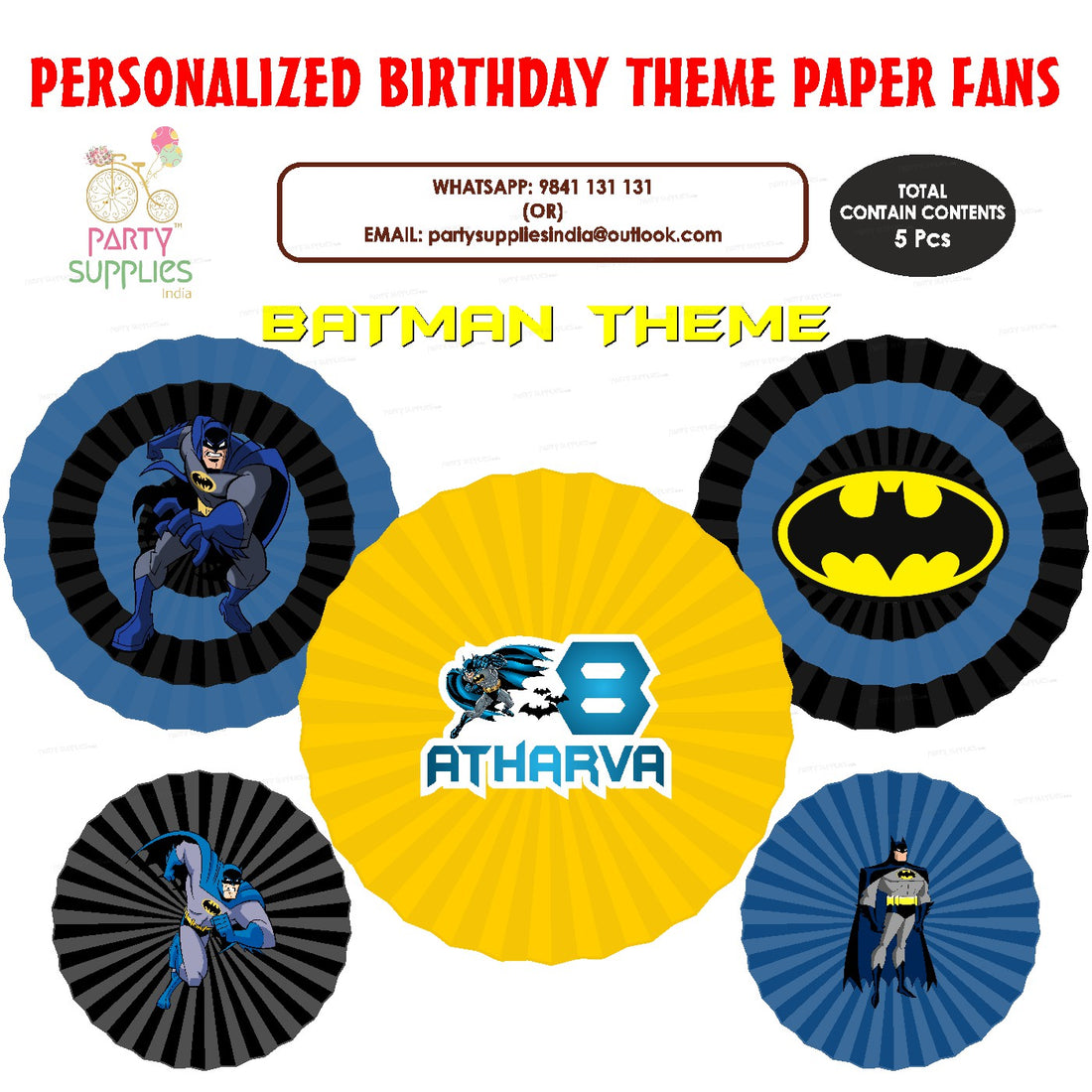 Batman Theme Paper Fan
