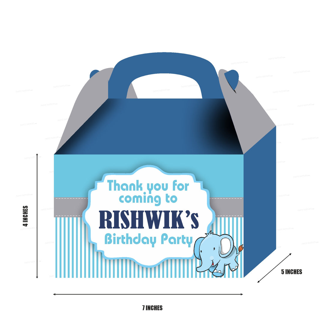 PSI Blue Elephant theme Goodie Return Gift Boxes