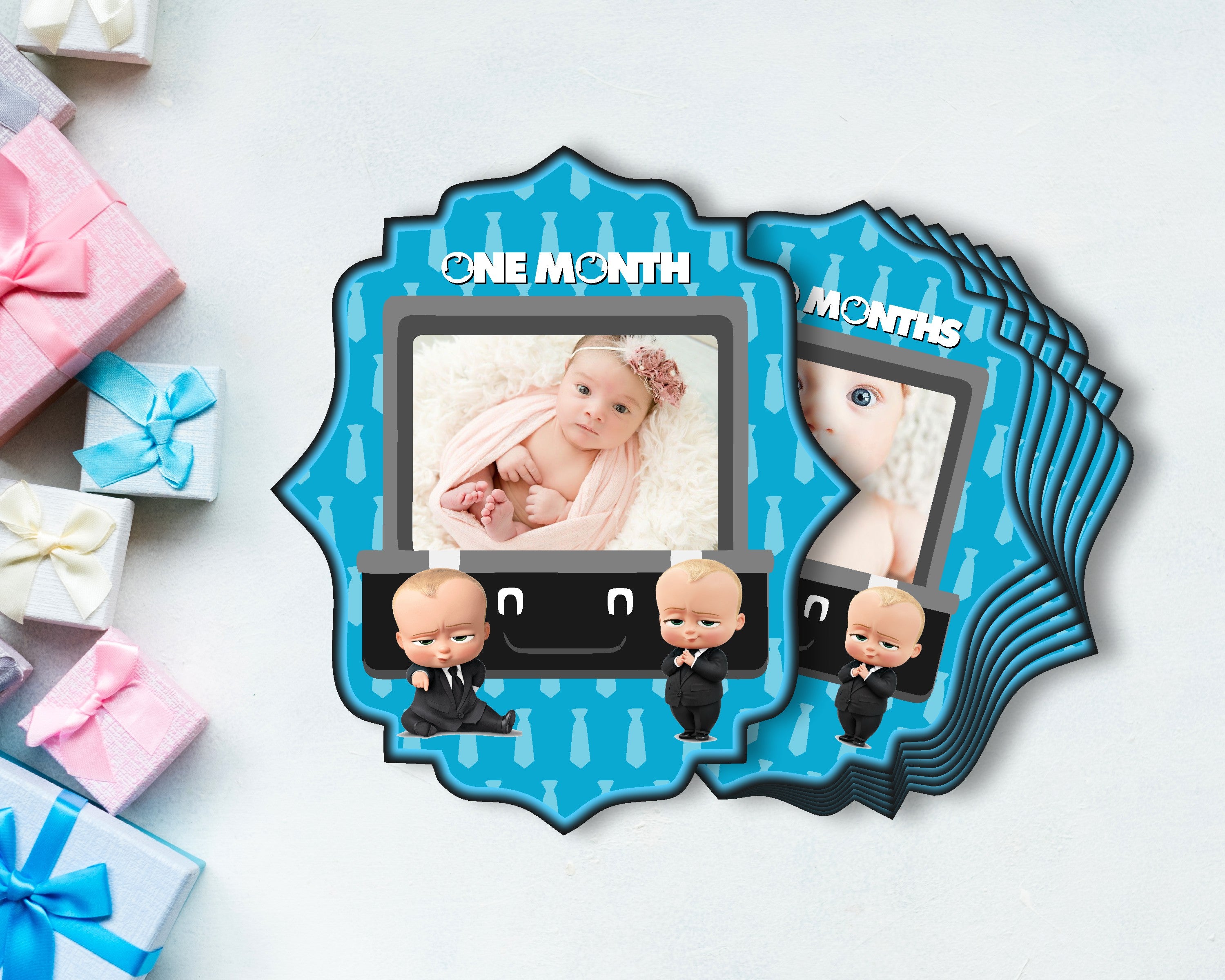 PSI Boss Baby Theme 12 Months Photo Banner