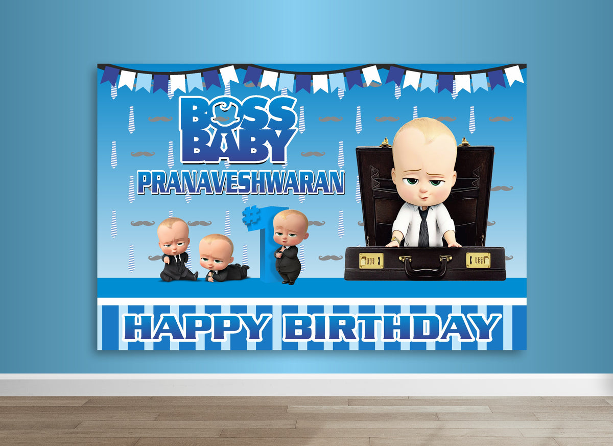 Boss Baby Theme Backdrop | Personalized Birthday Party Supplies – Party