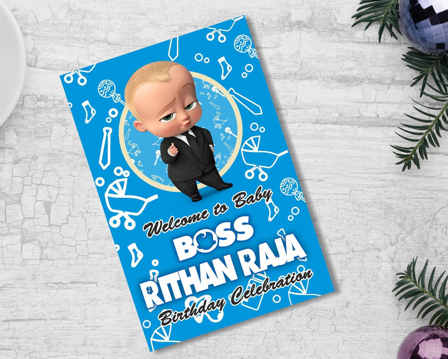 PSI Boss Baby Theme Customized Welcome Board
