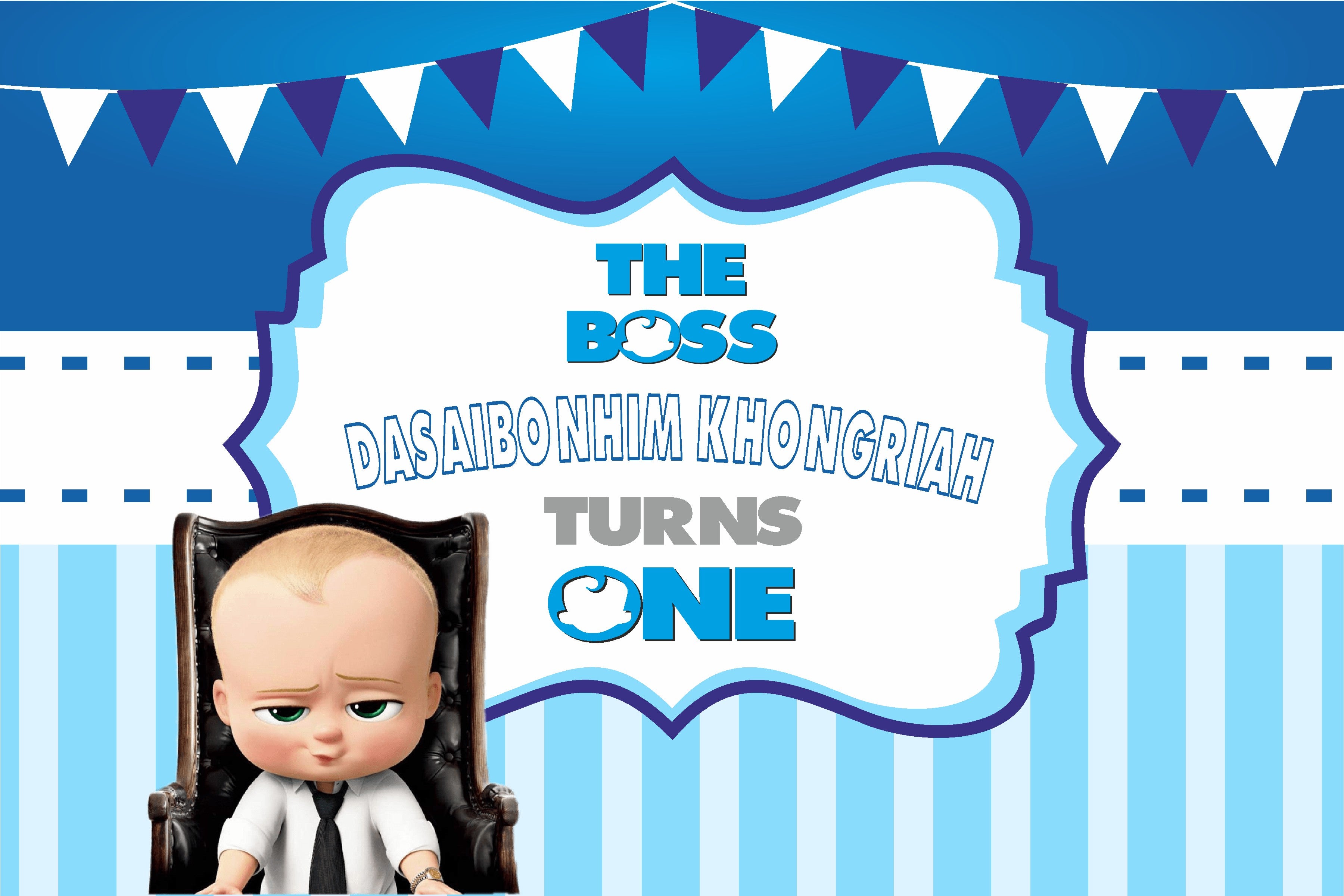 PSI Boss Baby Theme Personalized Backdrop