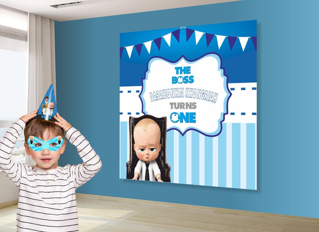 PSI Boss Baby Theme  Personalized Square Backdrop