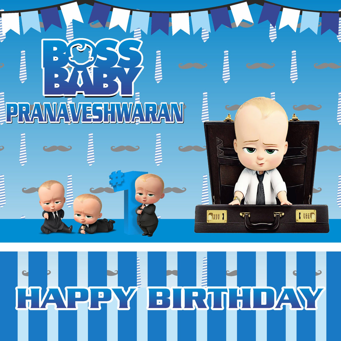 Boss Baby Theme Square Backdrop