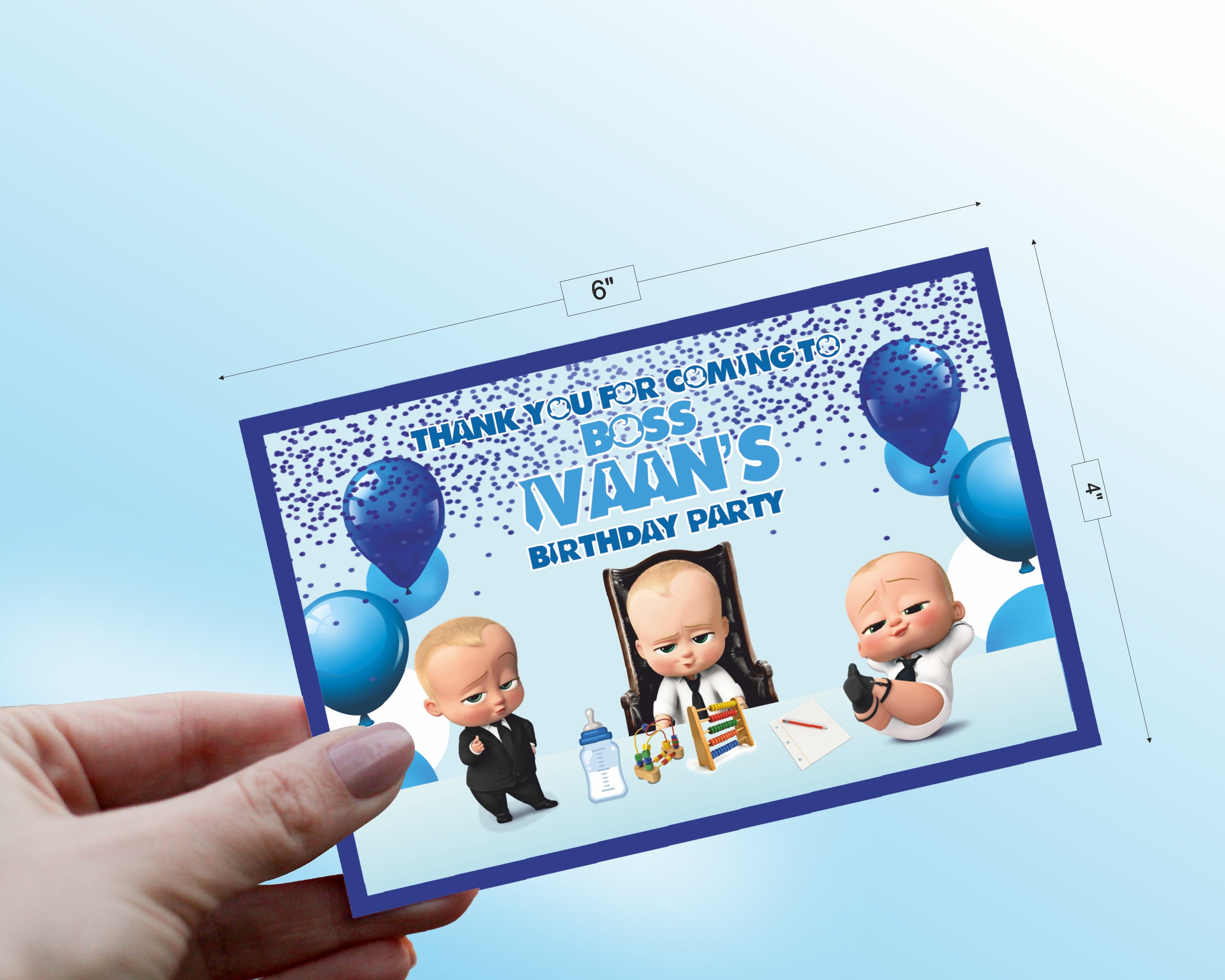PSI Boss Baby Theme Thank You Card