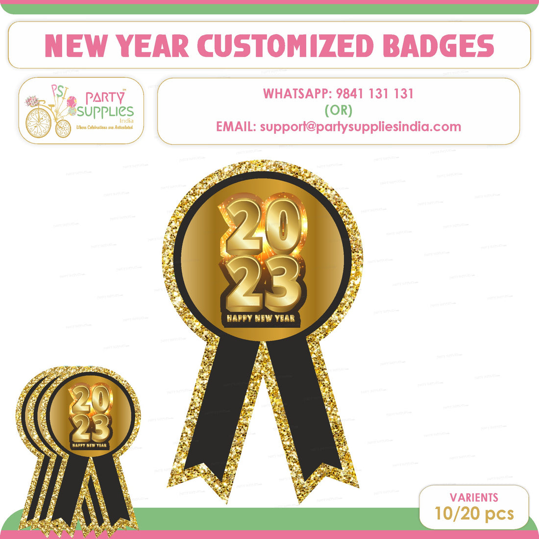 PSI New Year Theme Badges