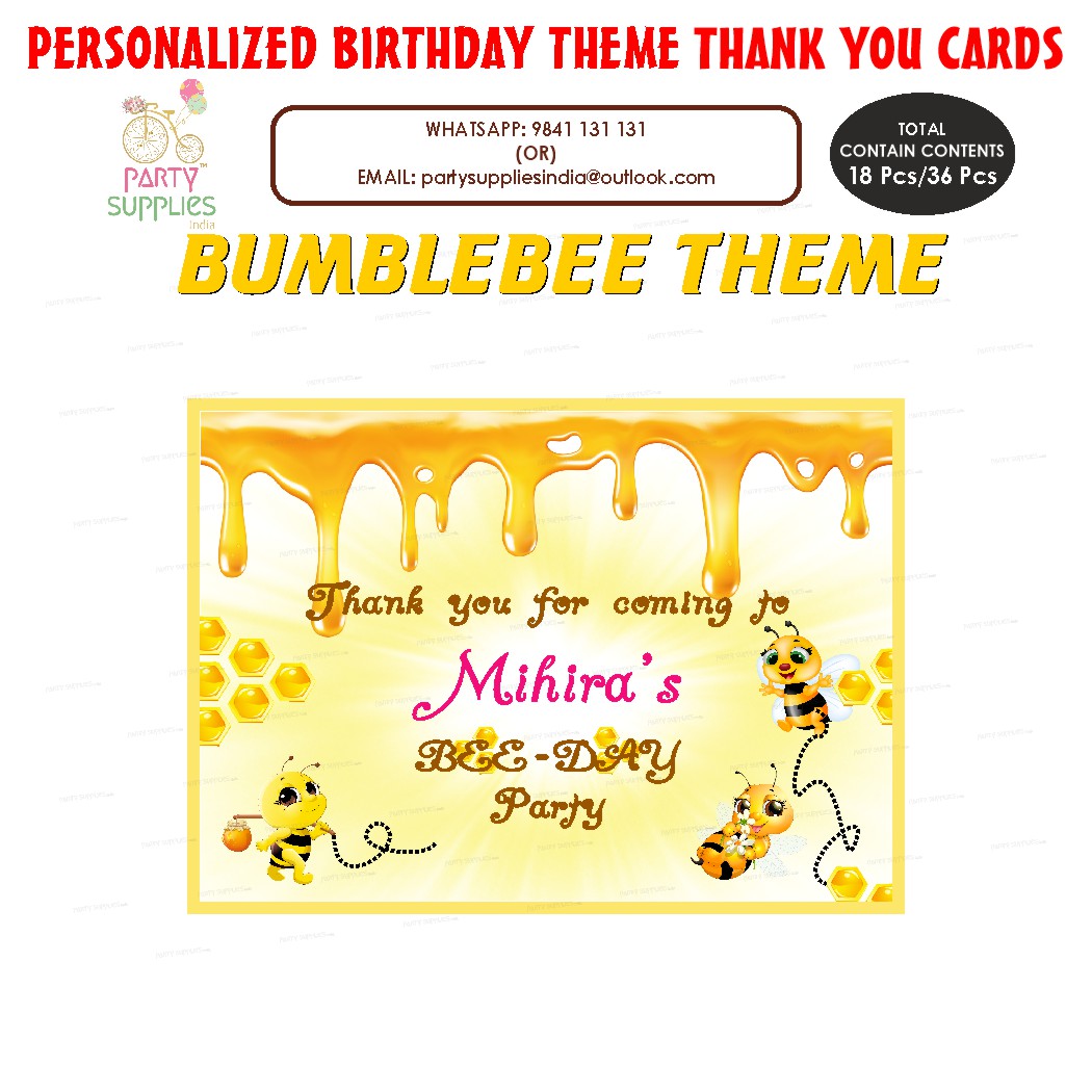 Bumble Bee Theme Thank You Card