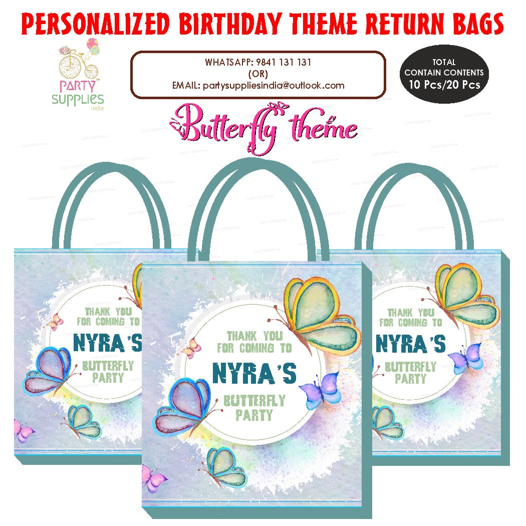 PSI Butterfly Theme Return Gift Bag Customized party supplies Party