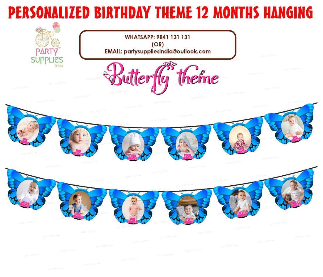 Butterfly Theme 12 Months Photo Banner