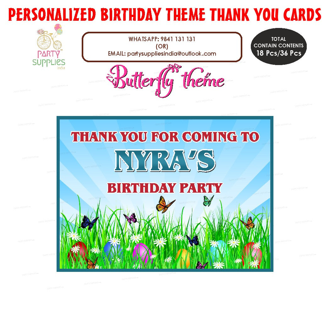 Butterfly Theme Thank You Card