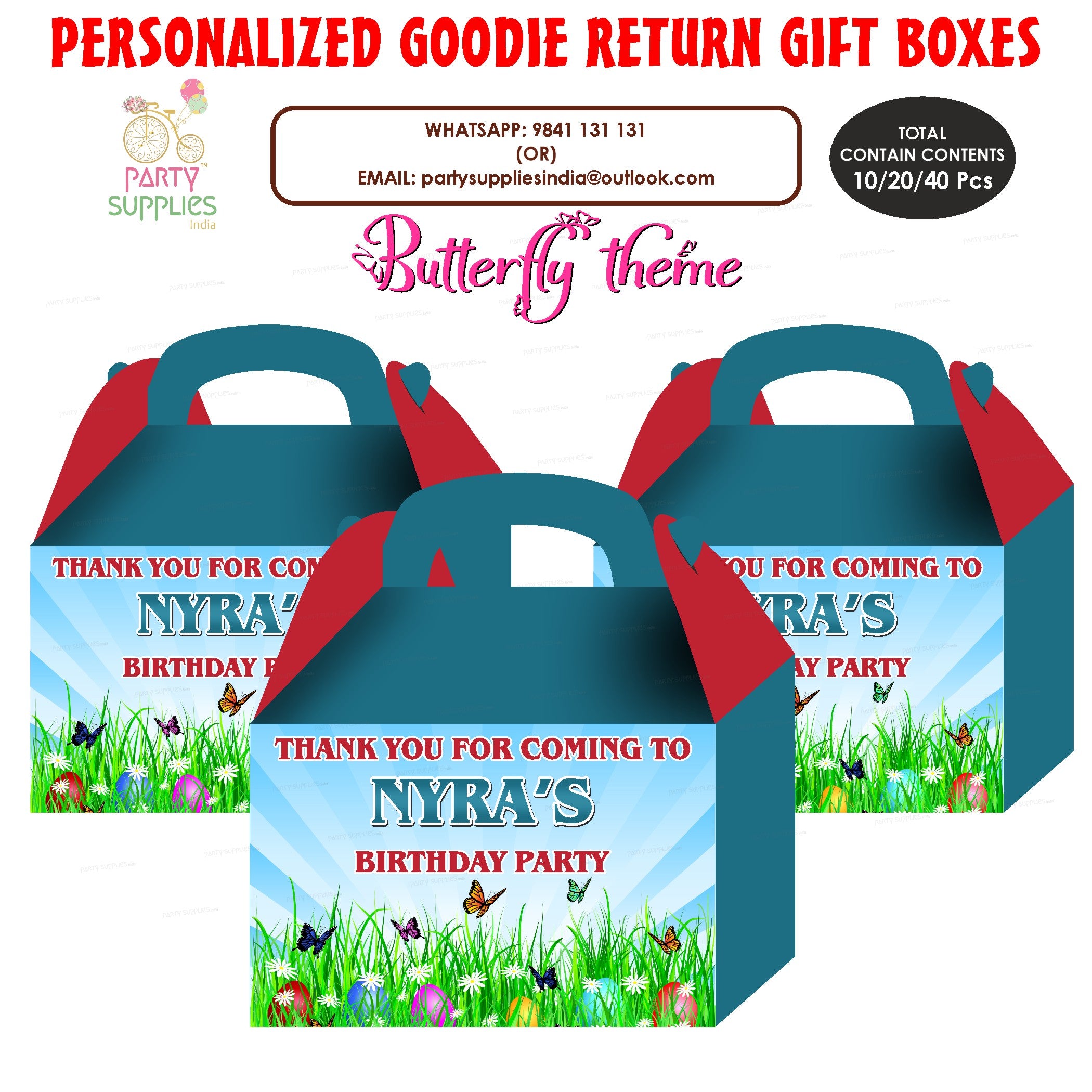 Butterfly theme Goodie Return Gift Boxes