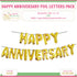 Happy Anniversary Gold Foil Balloons Letter Pack - image 1 of 3 | Party Supplies India