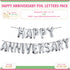 Happy Anniversary Silver Foil Balloons Letter Pack - image 1 of 3 | Party Supplies India