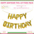 Happy Birthday Gold Foil Balloons Letter Pack - image 1 of 3 | Party Supplies India
