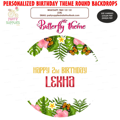 Butterfly Theme premium Round Backdrop