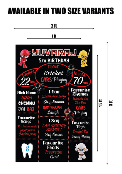 Ninja Theme Chalk Board