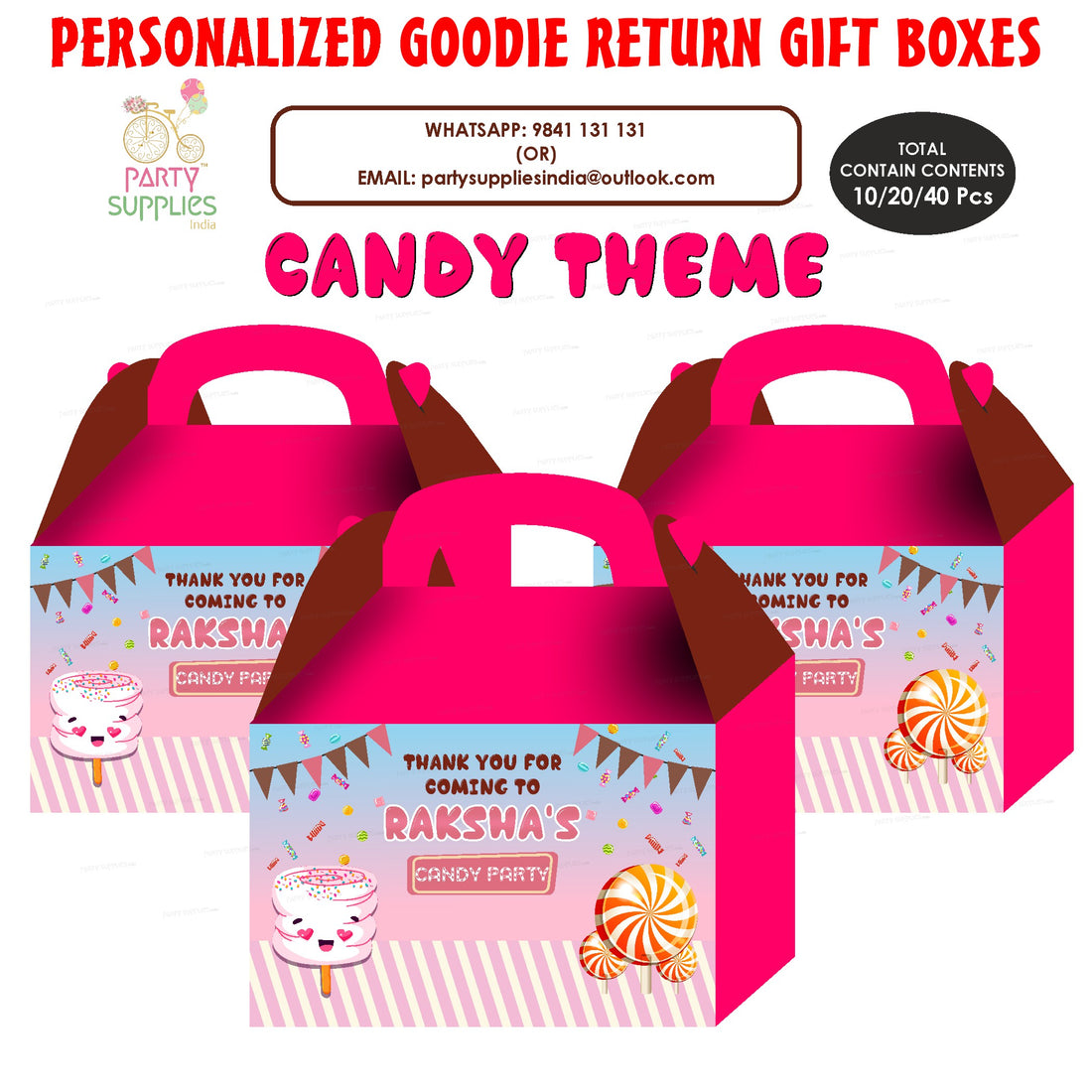 Candy Theme Goodie Return Gift Boxes