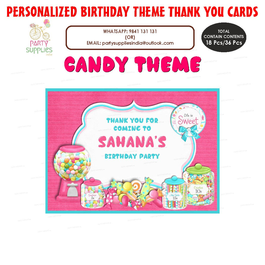 PSI Candy Theme Thank You Card