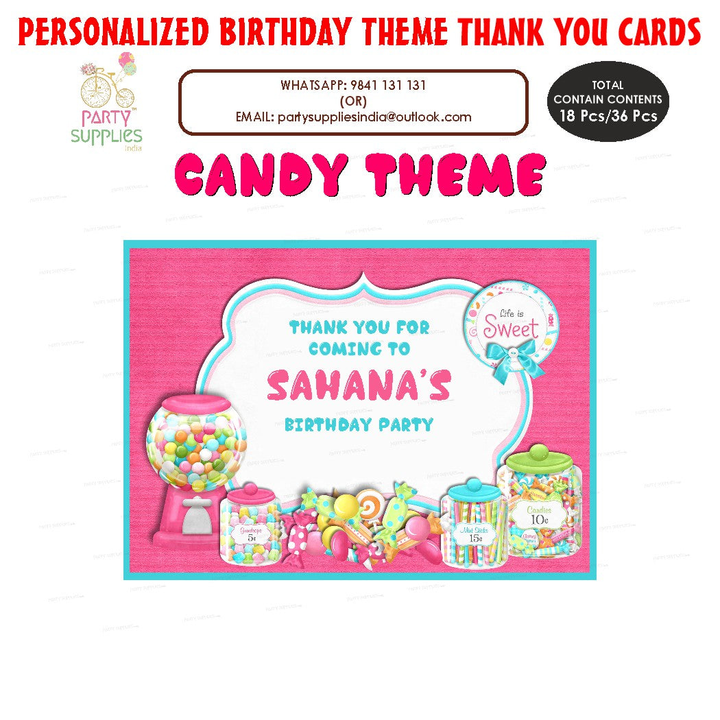 Candy Theme Thank You Card