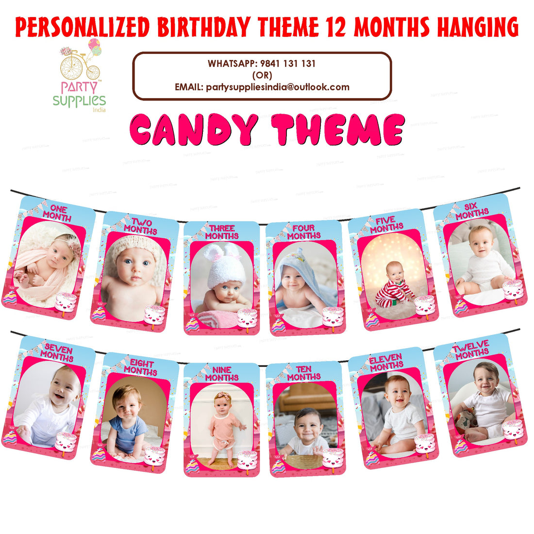 PSI Candy Theme 12 Months Photo Banner