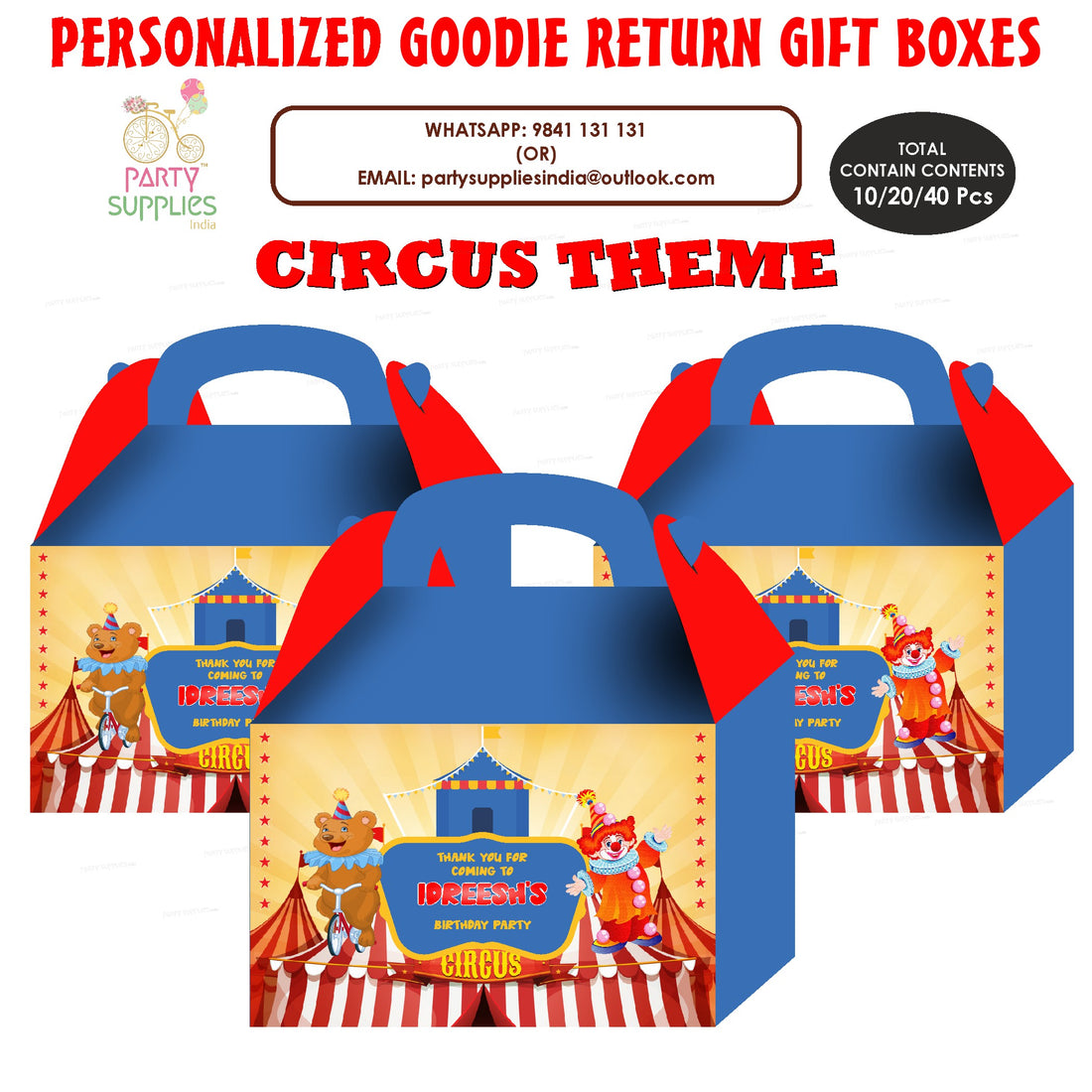 Circus Theme Goodie Return Gift Boxes